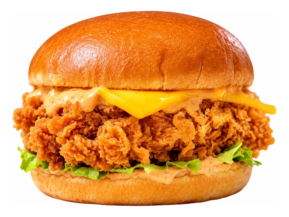 Broast vs fried chicken comparison, crispy pressure fried zinger fillet at Dajaj Broast